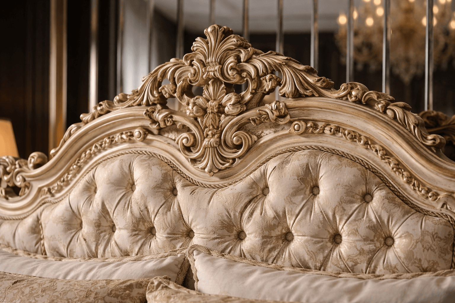 Royal Pavilion Canopy Carved Bed Set - View 5