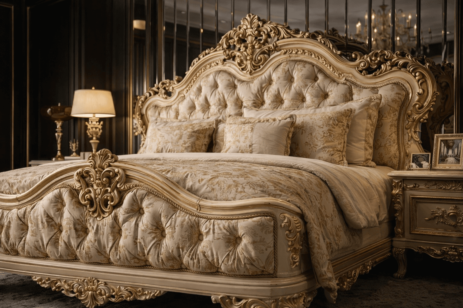 Royal Pavilion Canopy Carved Bed Set - View 2