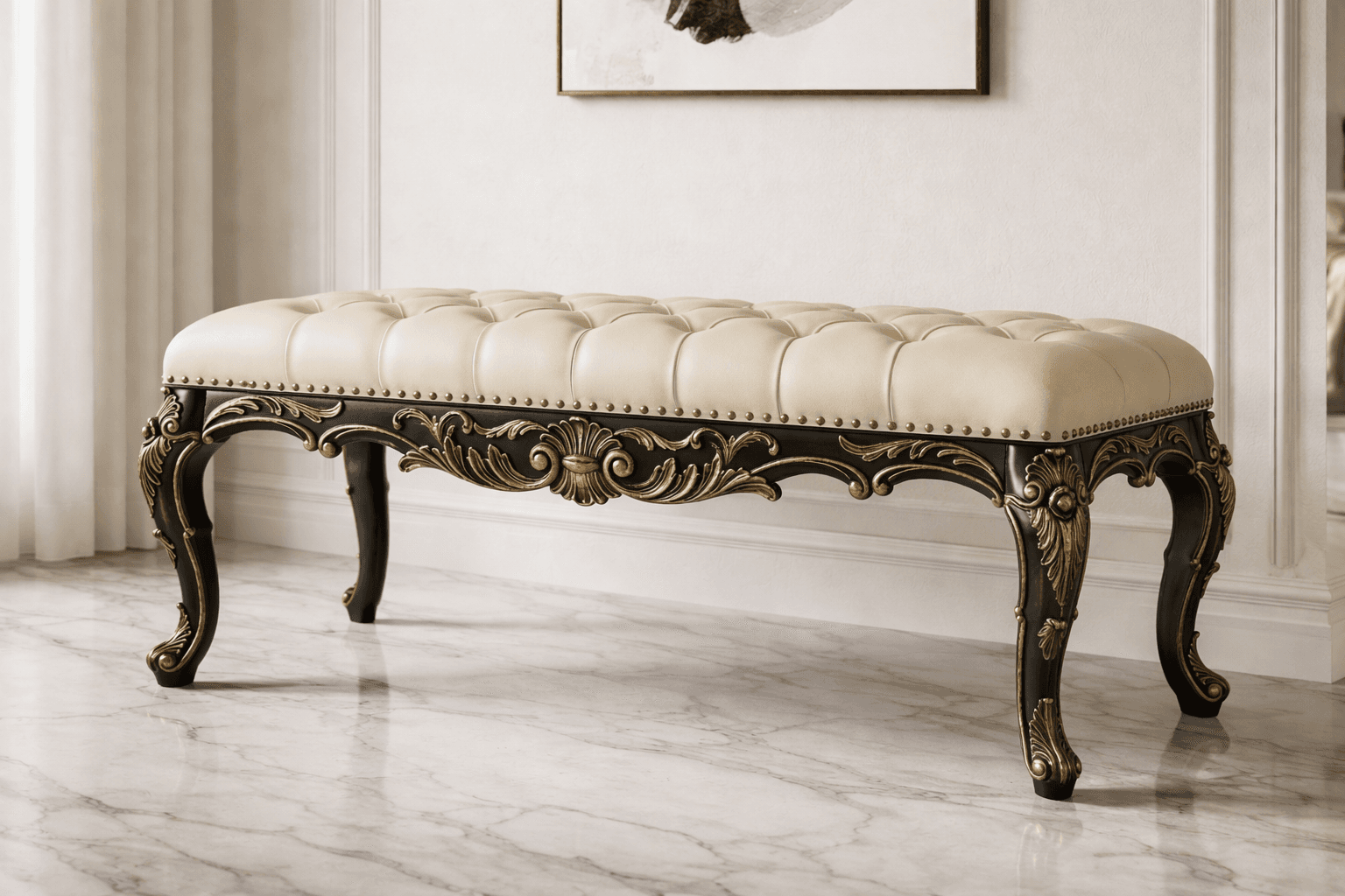 Luxury Bedroom Dresser Bench - View 2