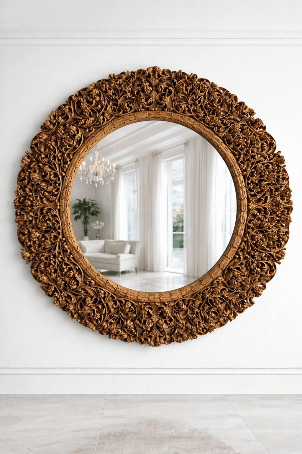  Aurelio Grande Baroque Round Mirror - View 2