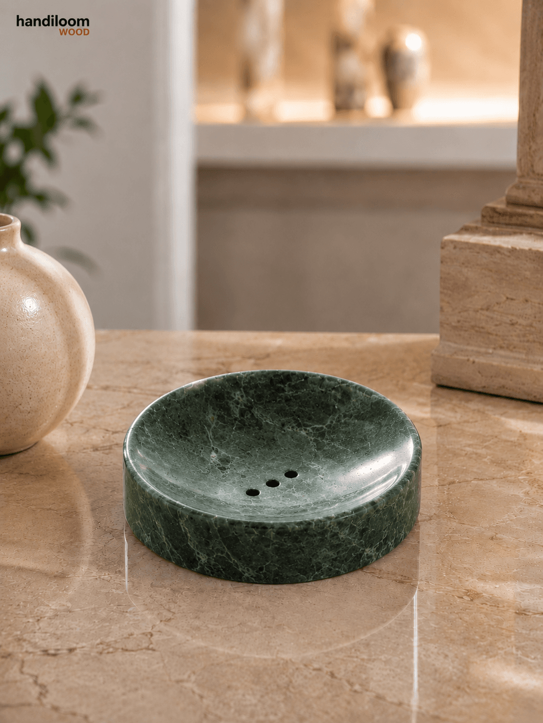 Round Marble Soap Dish - View 2