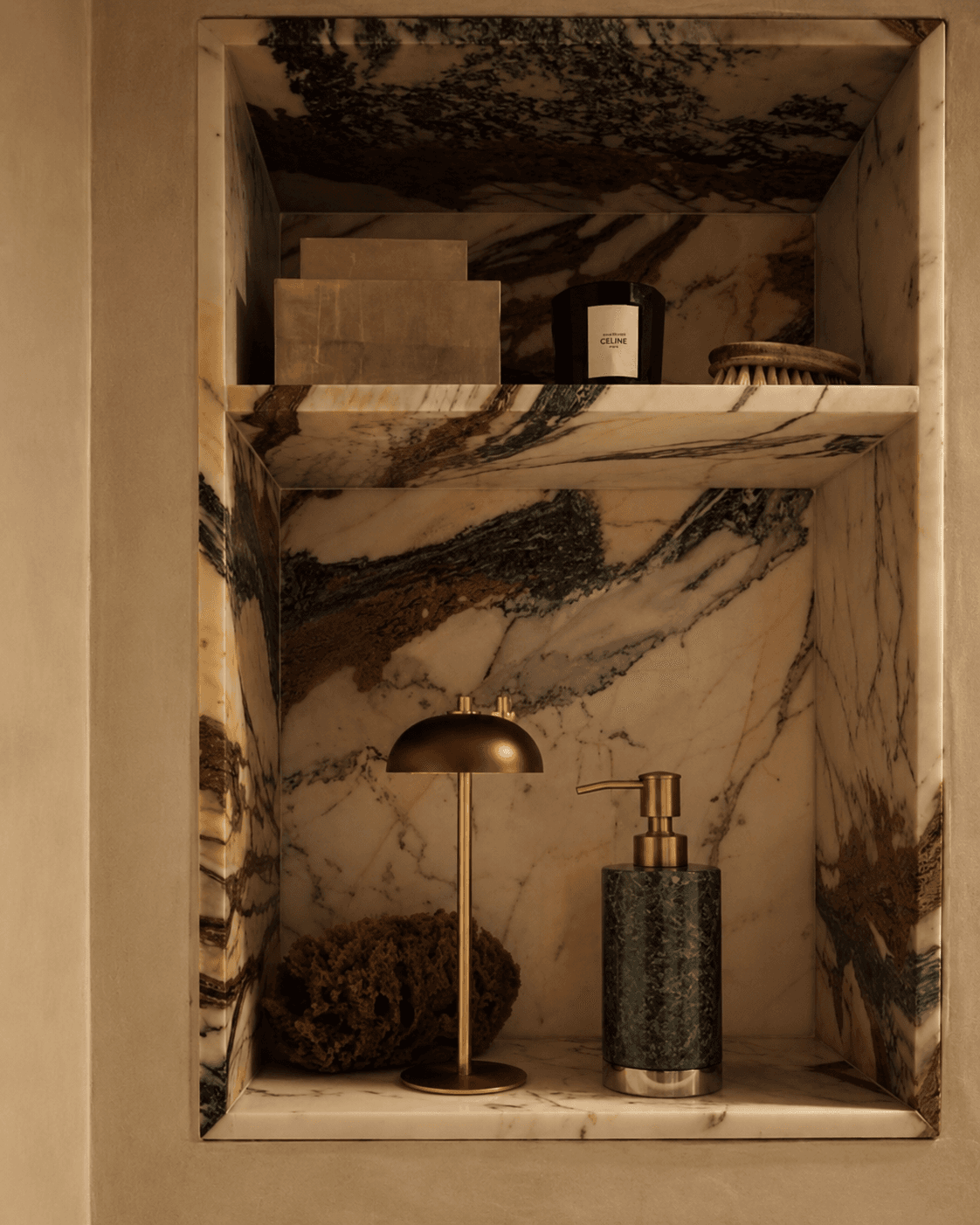 Cylindrical Marble Soap Dispenser - View 3