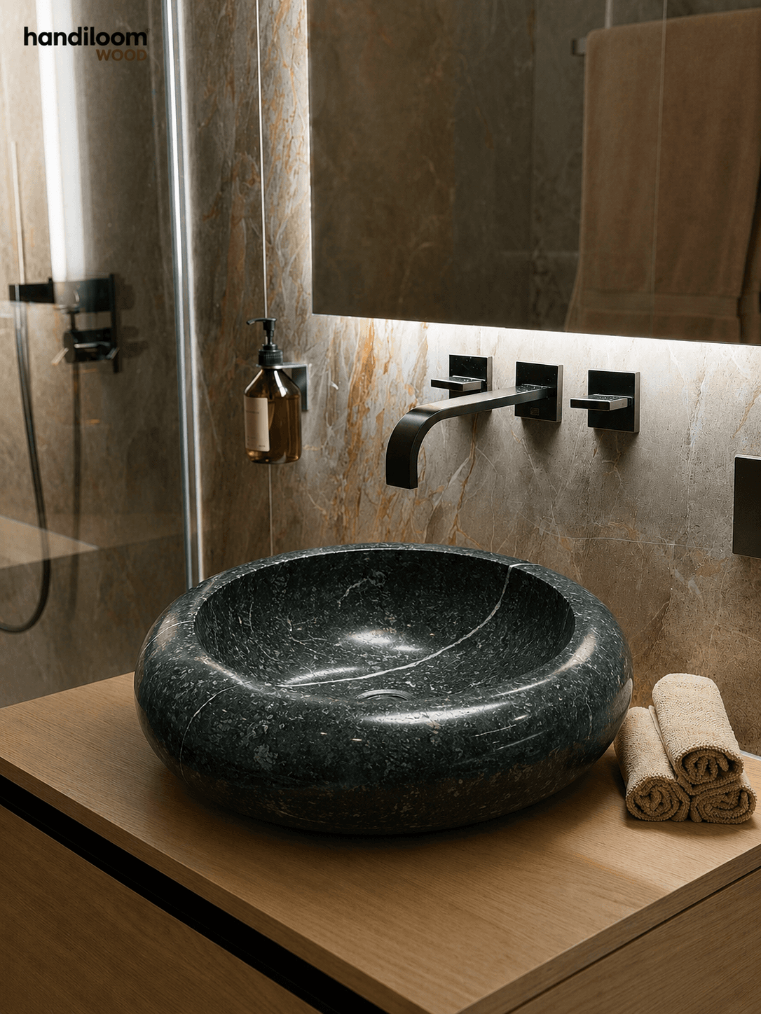 Udaipur Green Marble Vessel Wash Basin