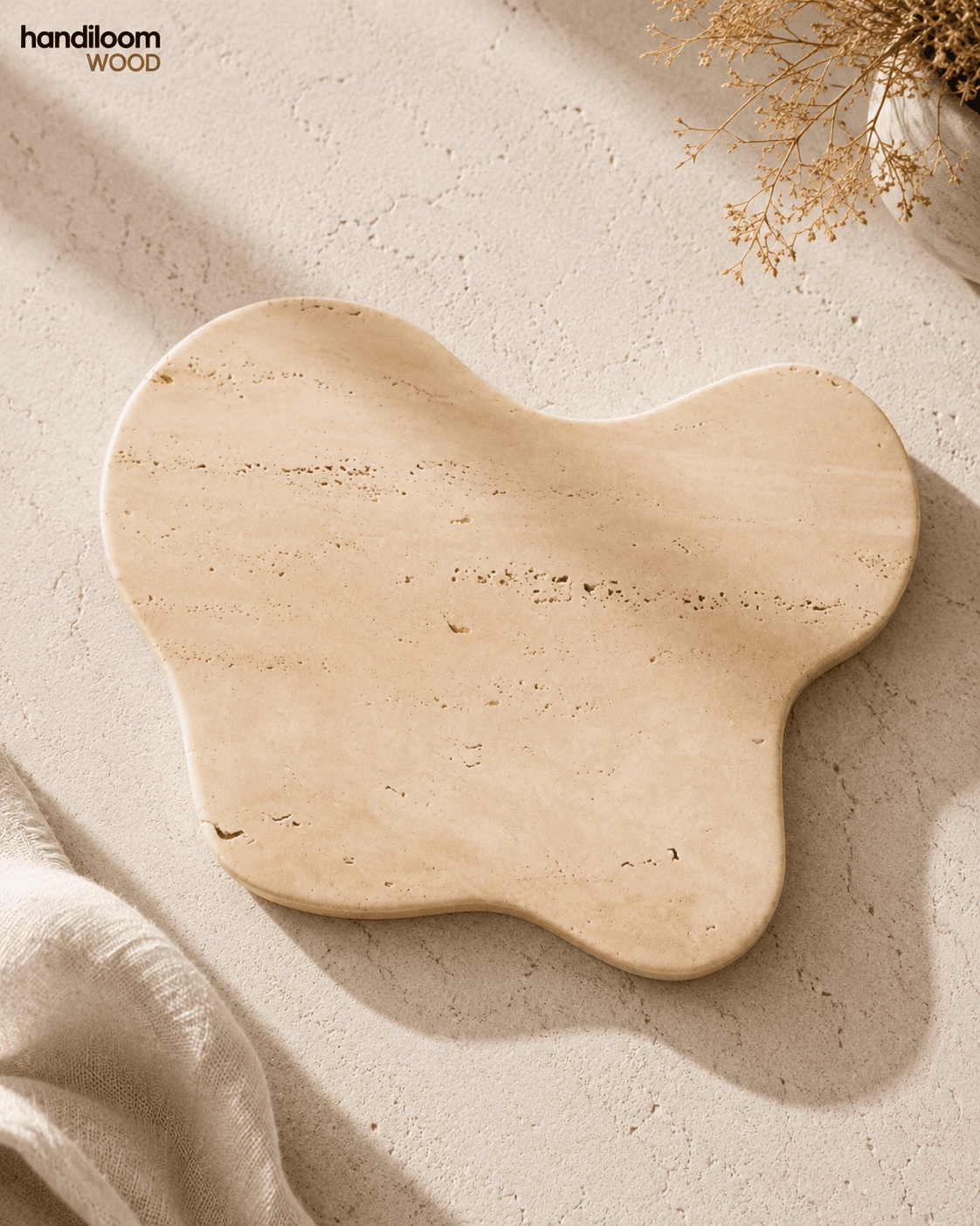 Organic Travertine Marble Platter